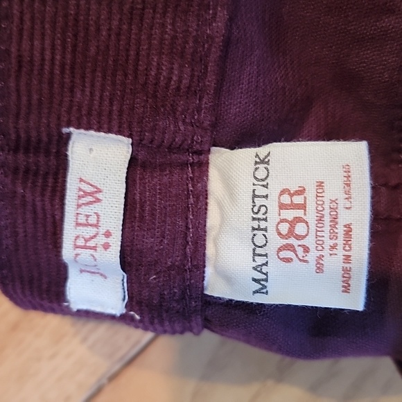 J.Crew Cords Matchstick Burgundy - Picture 4 of 15